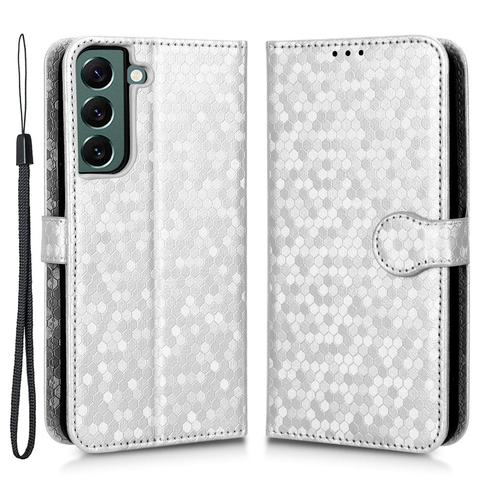 Wrist Strap Phone Shell for Samsung Galaxy S23 Dot Pattern Imprinted Phone Cover PU Leather Shockproof Wallet Stand Case Wrist Strap Phone Shell for Samsung Galaxy S23 Dot Pattern Imprinted Phone Cover PU Leather Shockproof Wallet Stand Case